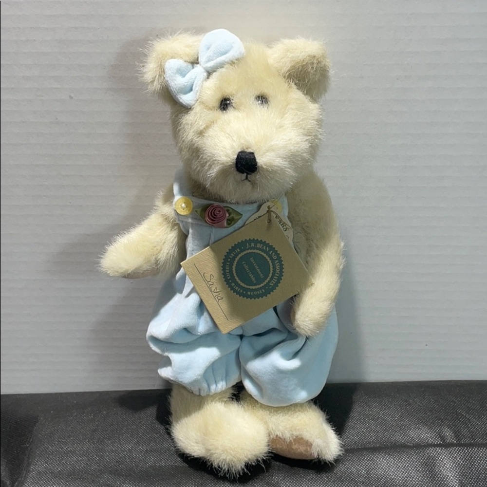 Boyds Bears Sasha blue overall 10” jointed bear